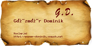 Gázmár Dominik névjegykártya